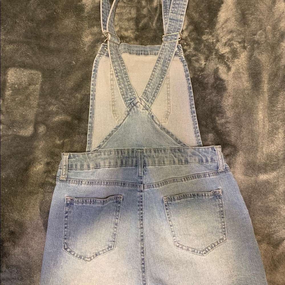 short jean overalls. worn once. brand nobo.